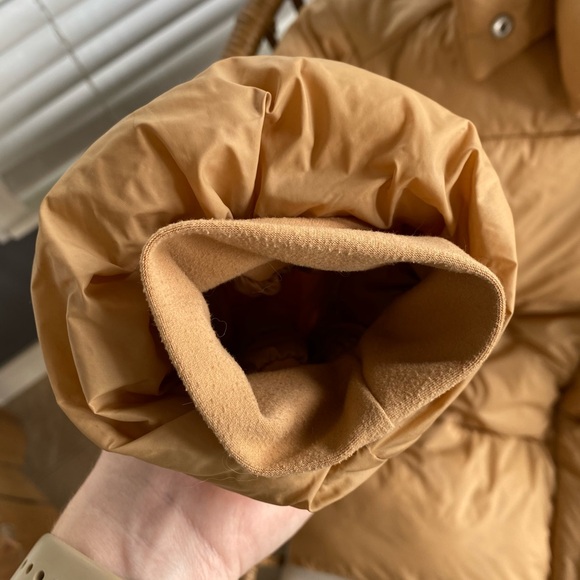 Abercrombie & Fitch Tan Caramel Brown Beige Puffer Jacket Hooded Winter Coat XS - Picture 8 of 16